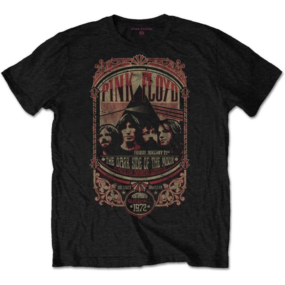 Pink Floyd Unisex Adult Portsmouth 1972 T-Shirt / Black